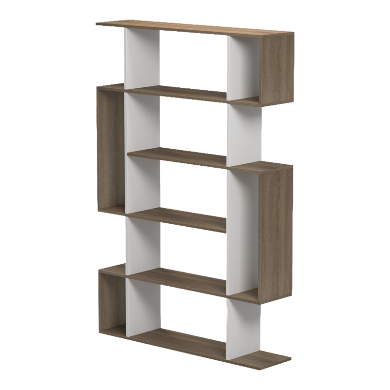 Librari Mito pakoworld sonoma-e bardhë 108.5x25x161cm