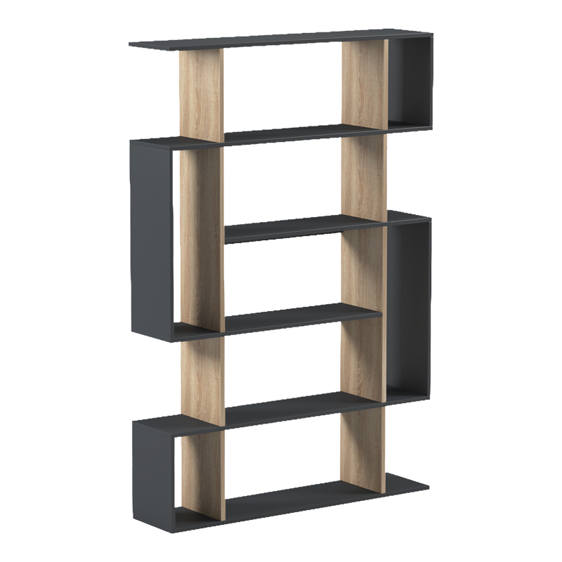 Bibliotekë Mito pakoworld antracit-sonoma 108.5x25x161cm