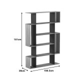 Bibliotekë Mito pakoworld antracit-sonoma 108.5x25x161cm