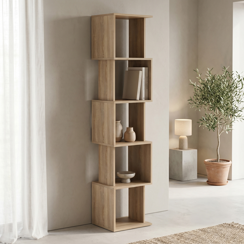 Bibliotekë Cubik pakoworld sonoma 35x30x161cm
