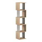 Librari Cubik pakoworld sonoma me mermer gri bezhë 35x30x161cm