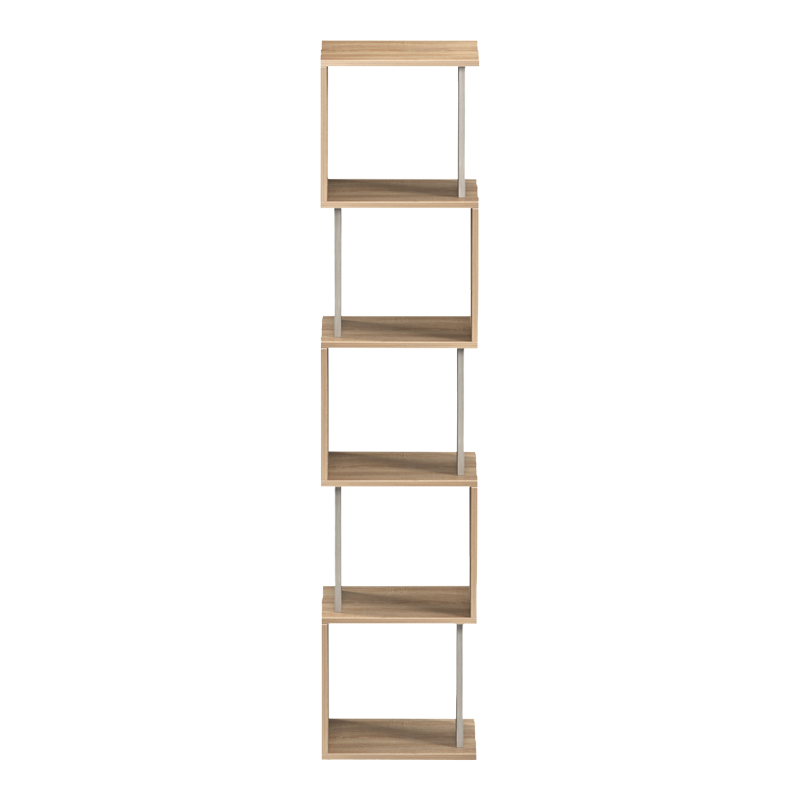 Librari Cubik pakoworld sonoma me mermer gri bezhë 35x30x161cm