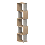 Librari Cubik pakoworld sonoma me mermer gri bezhë 35x30x161cm