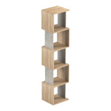 Librari Cubik pakoworld sonoma me mermer gri bezhë 35x30x161cm