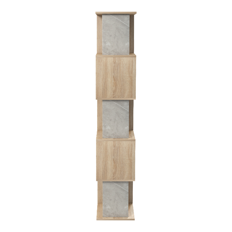 Librari Cubik pakoworld sonoma me mermer gri bezhë 35x30x161cm