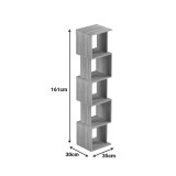 Librari Cubik pakoworld sonoma me mermer gri bezhë 35x30x161cm