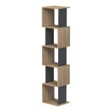 Bibliotekë Cubik pakoworld sonoma-antracit 35x30x161cm
