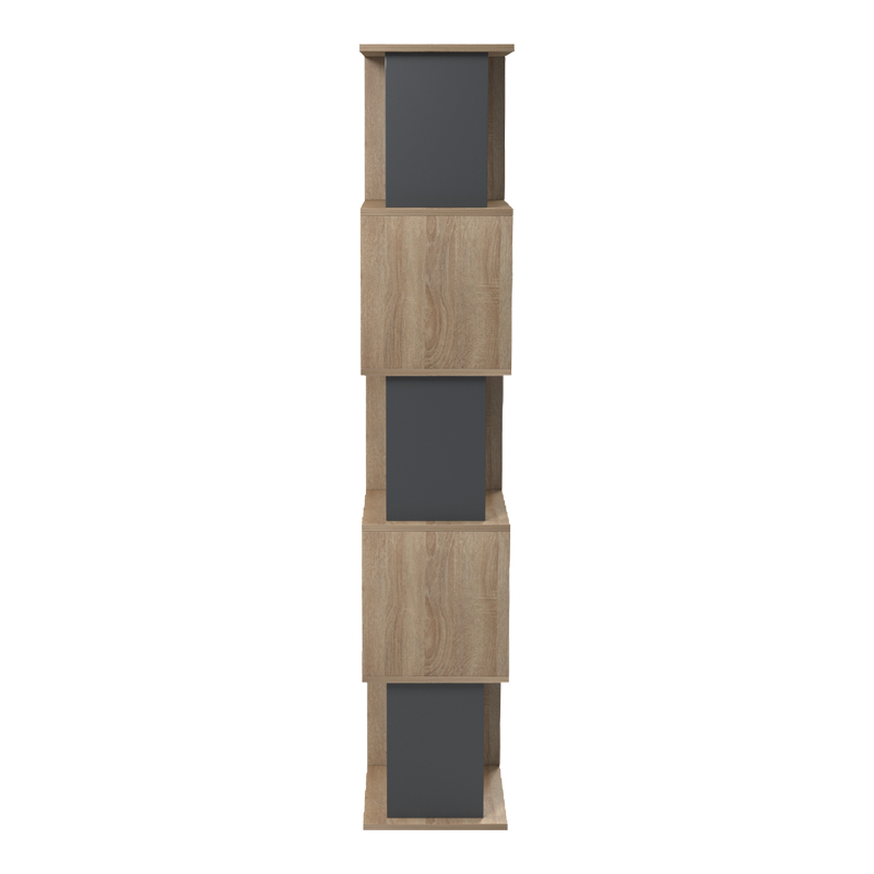 Bibliotekë Cubik pakoworld sonoma-antracit 35x30x161cm