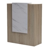 Banaku i recepsionit Zowel pakoworld me LED sonoma-pamje mermeri të bardhë 90x40x110cm
