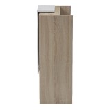 Banaku i recepsionit Zowel pakoworld me LED sonoma-pamje mermeri të bardhë 90x40x110cm