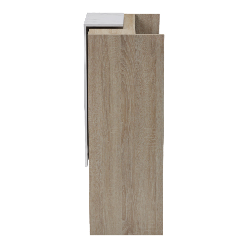 Banaku i recepsionit Zowel pakoworld me LED sonoma-pamje mermeri të bardhë 90x40x110cm