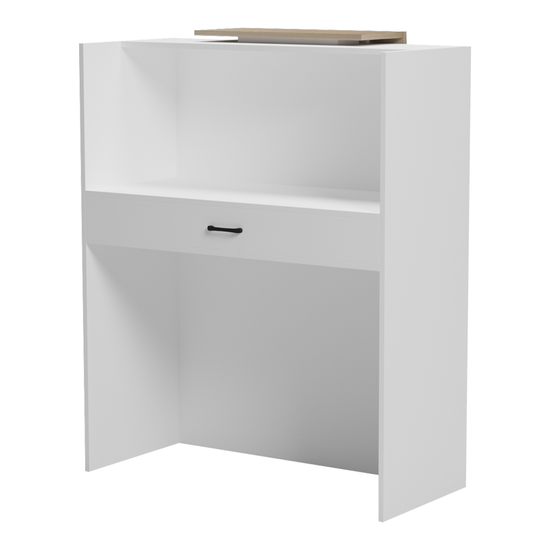 Recepsion Zowel pakoworld me LED i bardhë - sonoma 90x40x110cm