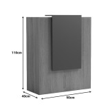 Recepsion Zowel pakoworld me LED i bardhë - sonoma 90x40x110cm