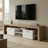 Kabinet TV Liner pakoworld SONOMA-e bardhë 210x40x50cm