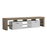 Kabinet TV Liner pakoworld SONOMA-e bardhë 210x40x50cm
