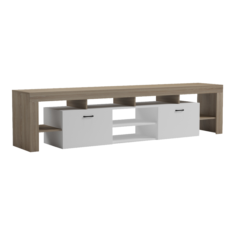 Kabinet TV Liner pakoworld SONOMA-e bardhë 210x40x50cm