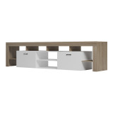 Kabinet TV Liner pakoworld SONOMA-e bardhë 210x40x50cm
