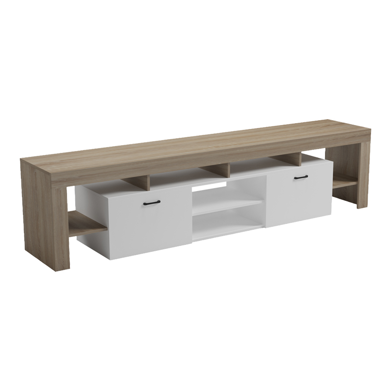 Kabinet TV Liner pakoworld SONOMA-e bardhë 210x40x50cm