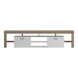 Kabinet TV Liner pakoworld SONOMA-e bardhë 210x40x50cm