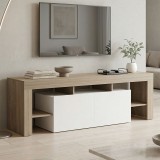Kabinet TV Liner pakoworld SONOMA-e bardhë 150x40x50cm