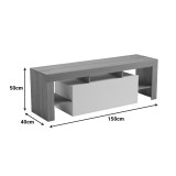 Kabinet TV Liner pakoworld SONOMA-e bardhë 150x40x50cm