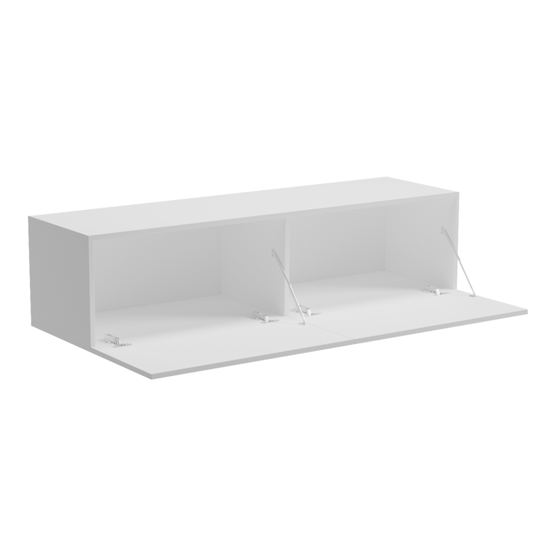 Komodinë TV e montuar në mur me led Rival pakoworld e bardhë 120x35x30cm