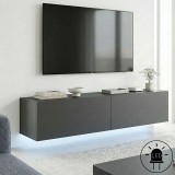 Kabinet TV i montuar në mur me led Rival pakoworld antracit 120x35x30cm