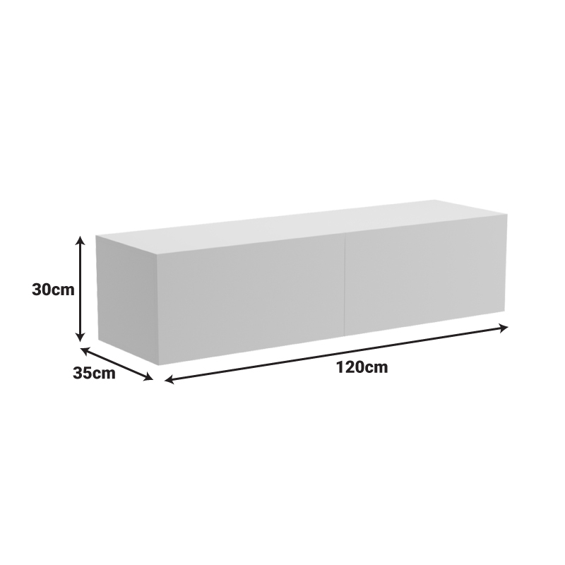 Kabinet TV i montuar në mur me led Rival pakoworld antracit 120x35x30cm