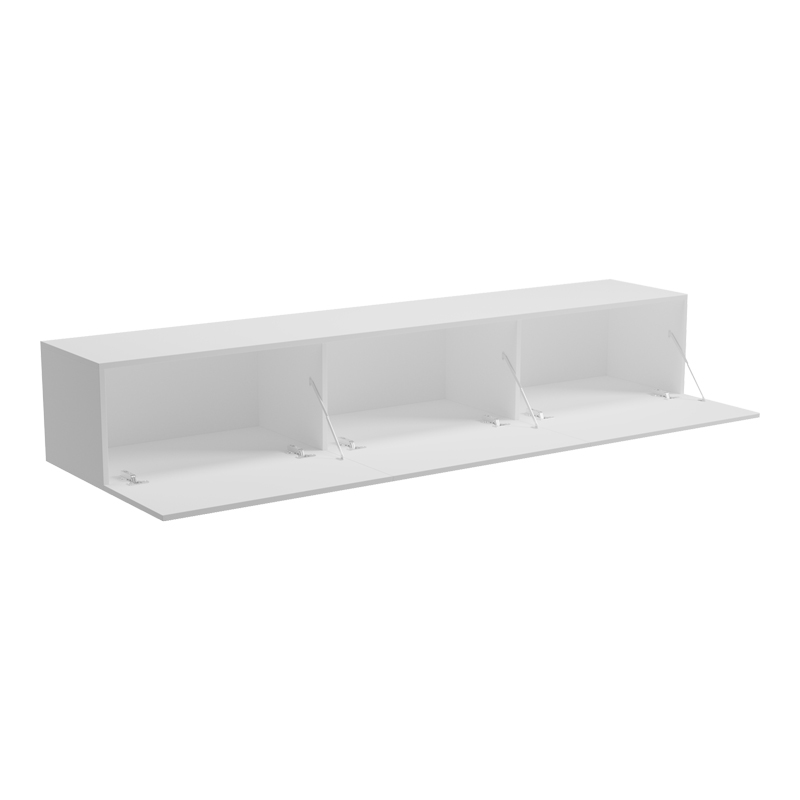 Komodinë TV e montuar në mur me led Rival pakoworld e bardhë 180x35x30cm