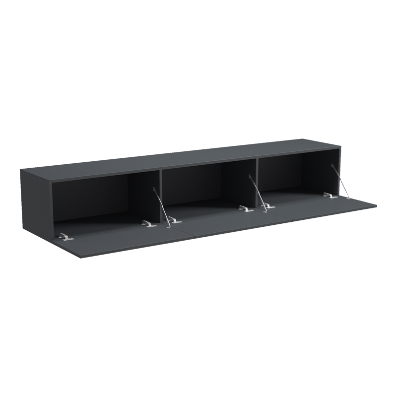 Kabinet TV i montuar në mur me led Rival pakoworld antracit 180x35x30cm