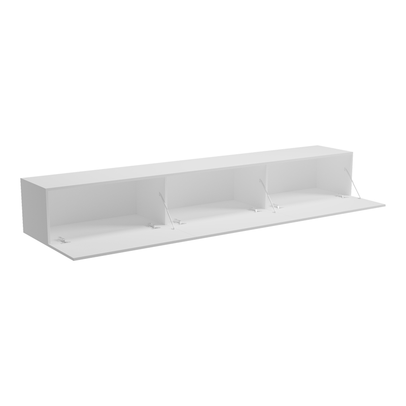 Komodinë TV e montuar në mur me led Rival pakoworld e bardhë 210x35x30cm