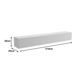 Komodinë TV e montuar në mur me led Rival pakoworld e bardhë 210x35x30cm