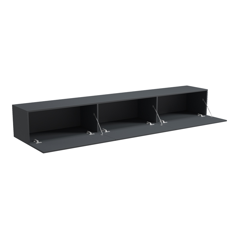 Kabinet TV i montuar në mur me led Rival pakoworld antracit 210x35x30cm