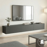Kabinet TV i montuar në mur me led Rival pakoworld antracit 210x35x30cm
