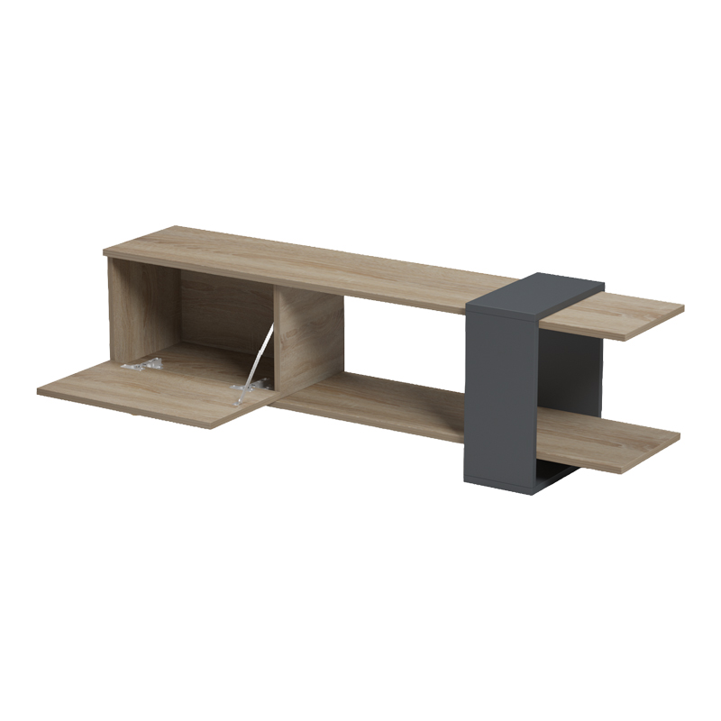 Komodinë TV Standi pakoworld në sonoma-antracit 120x25x36.8cm