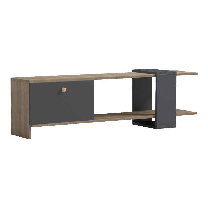 Komodinë TV Standi pakoworld në sonoma-antracit 120x25x36.8cm
