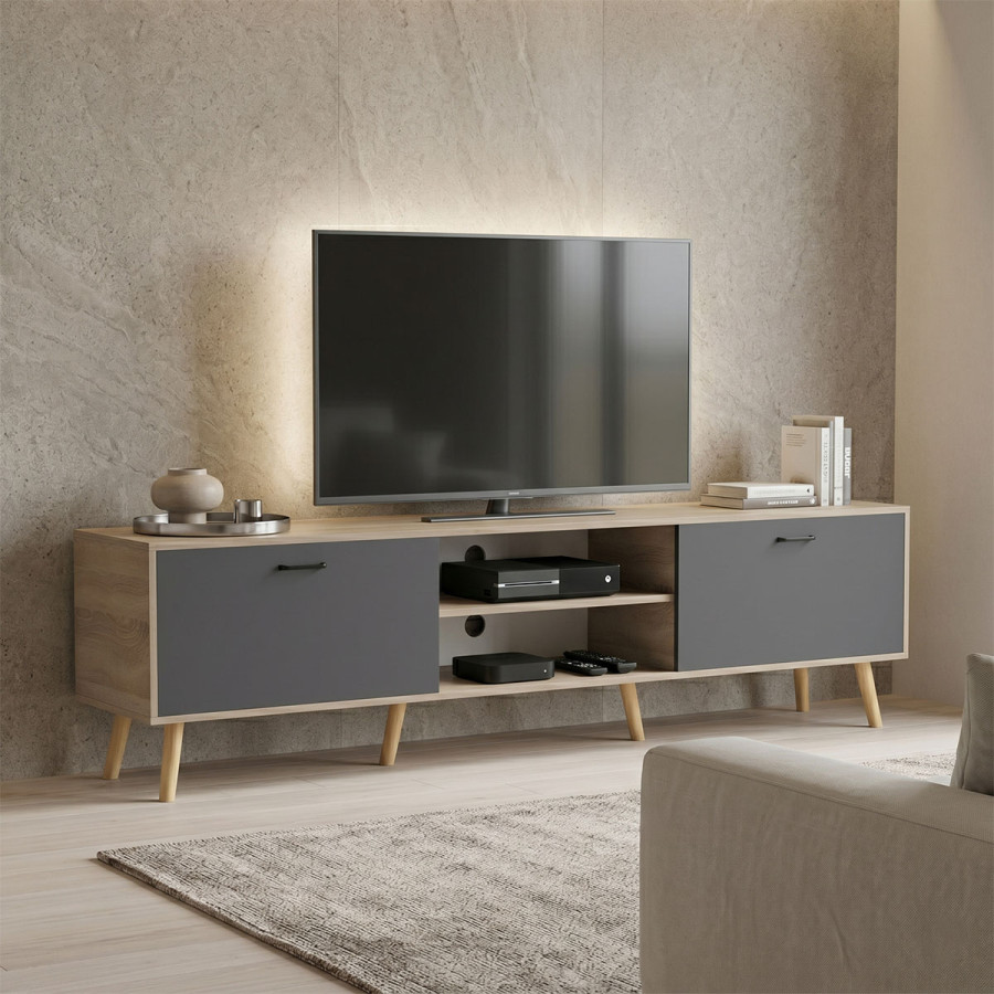 Mbajtëse TV Gorna pakoworld sonoma-antracit 180x35x48.6cm