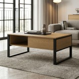 Tavolinë kafeje Bendon pakoworld arrë e çelur - metal i zi 100x60x44.5cm