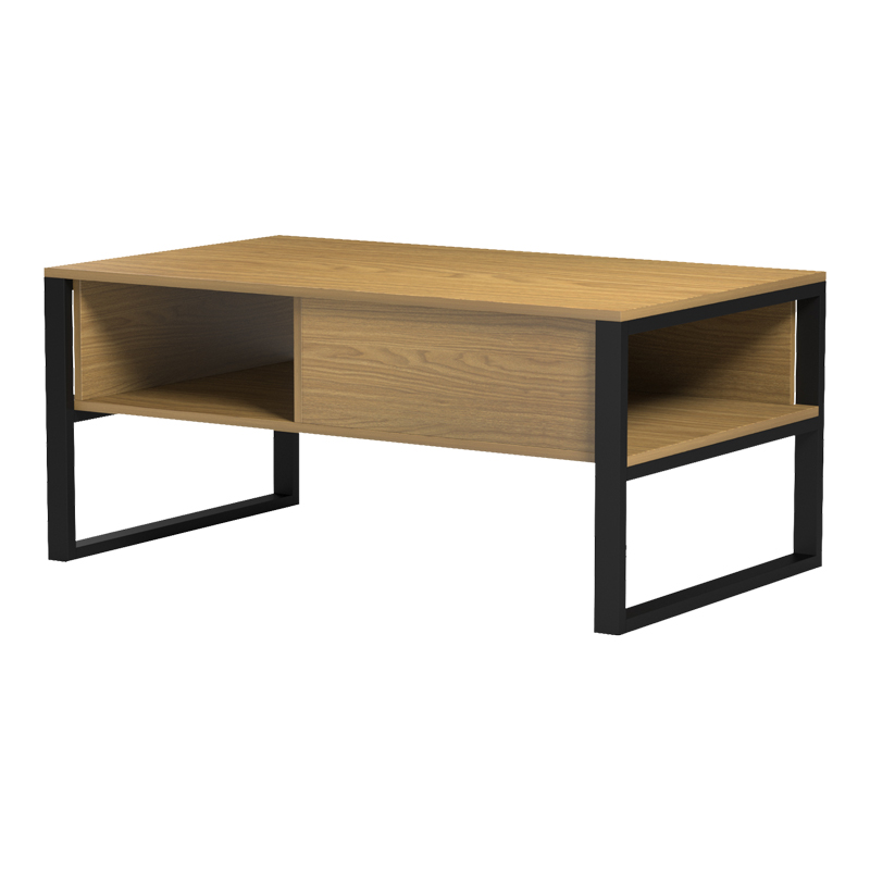 Tavolinë kafeje Bendon pakoworld arrë e çelur - metal i zi 100x60x44.5cm