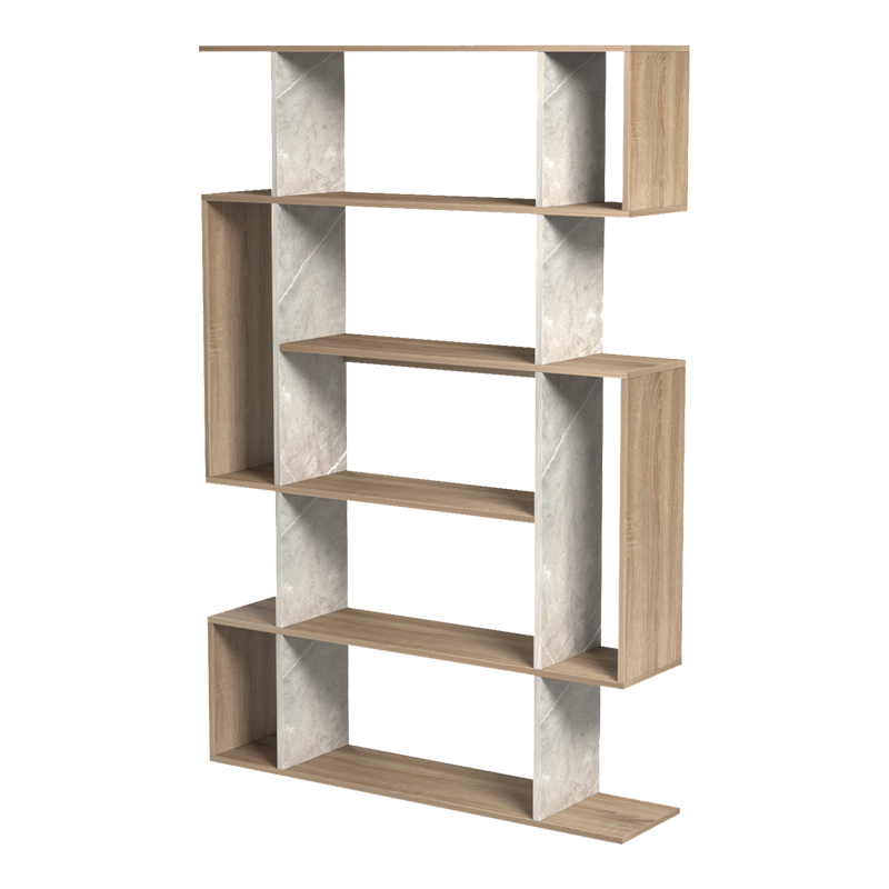 Bibliotekë Mito pakoworld sonoma-pamje mermeri bezhë 108.5x25x161cm