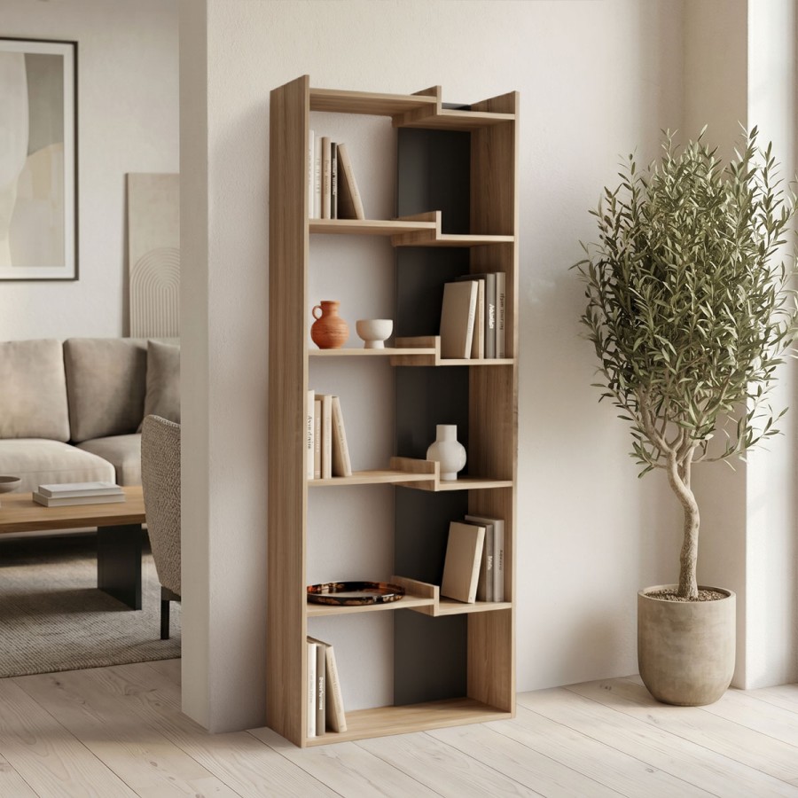 Bibliotekë Corpus pakoworld sonoma - antracit 61x22x162cm
