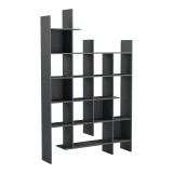 Bibliotekë Manco pakoworld antracit 122x25.5x188cm
