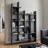 Bibliotekë Manco pakoworld antracit 122x25.5x188cm