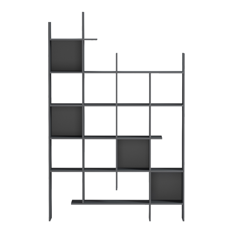 Bibliotekë Manco pakoworld antracit 122x25.5x188cm