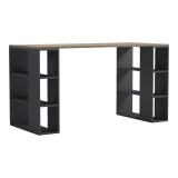 Tavolinë zyre Praga pakoworld antracit-sonoma 140x60x75cm