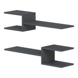 Raft muri Sumpa pakoworld 2 copë antracit 65x20x18cm