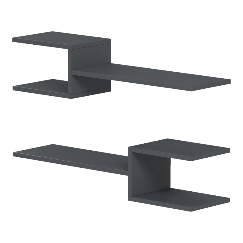 Raft muri Sumpa pakoworld 2 copë antracit 65x20x18cm