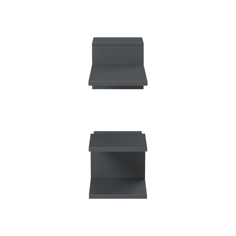 Raft muri Sumpa pakoworld 2 copë antracit 65x20x18cm