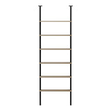 Bibliotekë muri Dimmo pakoworld sonoma-metal i zi 60x20x180cm