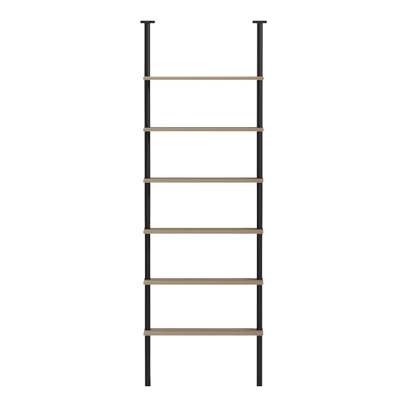 Bibliotekë muri Dimmo pakoworld sonoma-metal i zi 60x20x180cm